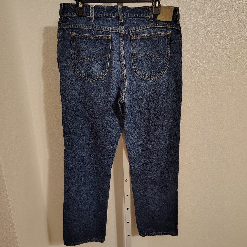 Lee Men's Denim Jeans Size 36 x 30 Blue Cotton 5 Pocket Zip Fly
